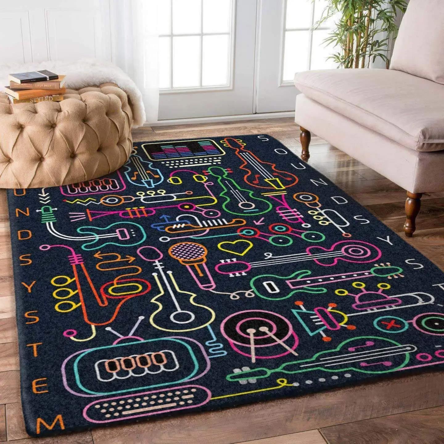 Music rug rcdd81f20823 area rug living room carpet rug regtangle carpet floor decor home decor Rectangle Rug
