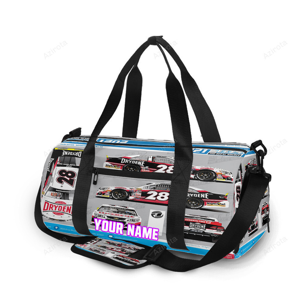Nascar jd motorsport w gary keller car3 personalized name travel bag gym bag 1022 Travel Bag