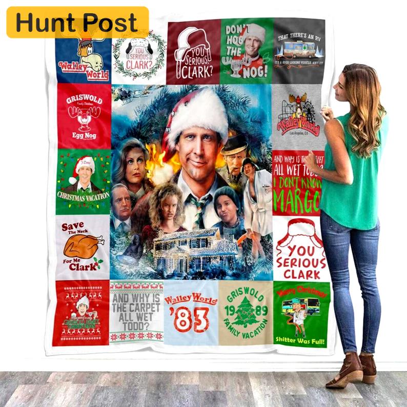 National lampoon's christmas vacation fleece blanket, clark griswold christmas quilt, christmas vacation couch sofa blanket, xmas gifts Quilt Blanket