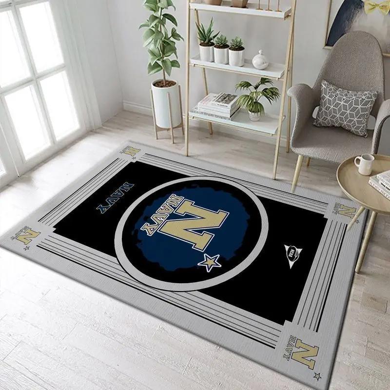 Navy midshipmen ncaa 2 living room and bed room rug regtangle carpet Rectangle Rug