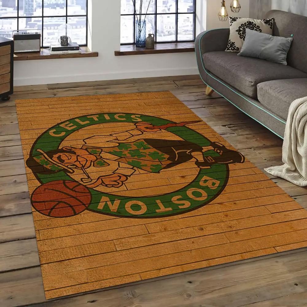 Nba boston celtics basketball legend team logo rectangle area bc47 Rectangle Rug