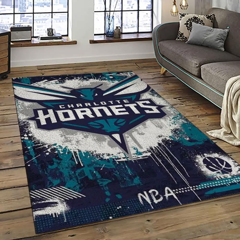 Nba charlotte hornets basketball team logo sport carpet area rug home decor best gift for friends ch63 Rectangle Rug