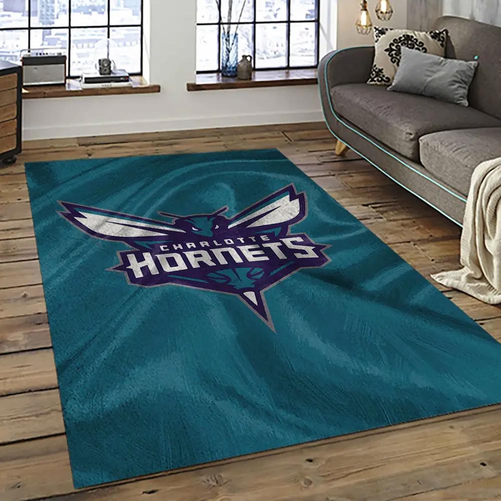Nba charlotte hornets basketball team logo sport carpet area rug home decor best gift for friends ch64 Rectangle Rug