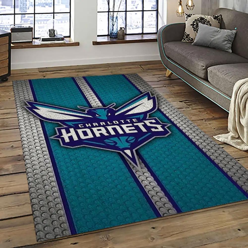 Nba charlotte hornets basketball team logo sport carpet area rug home decor best gift for friends ch77 Rectangle Rug