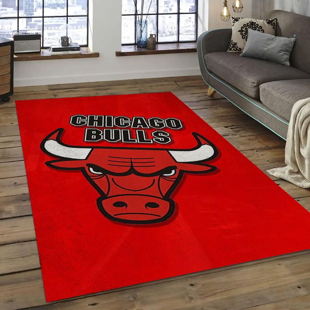 Nba chicago bulls basketball legend team logo rectangle area cb10 Rectangle Rug