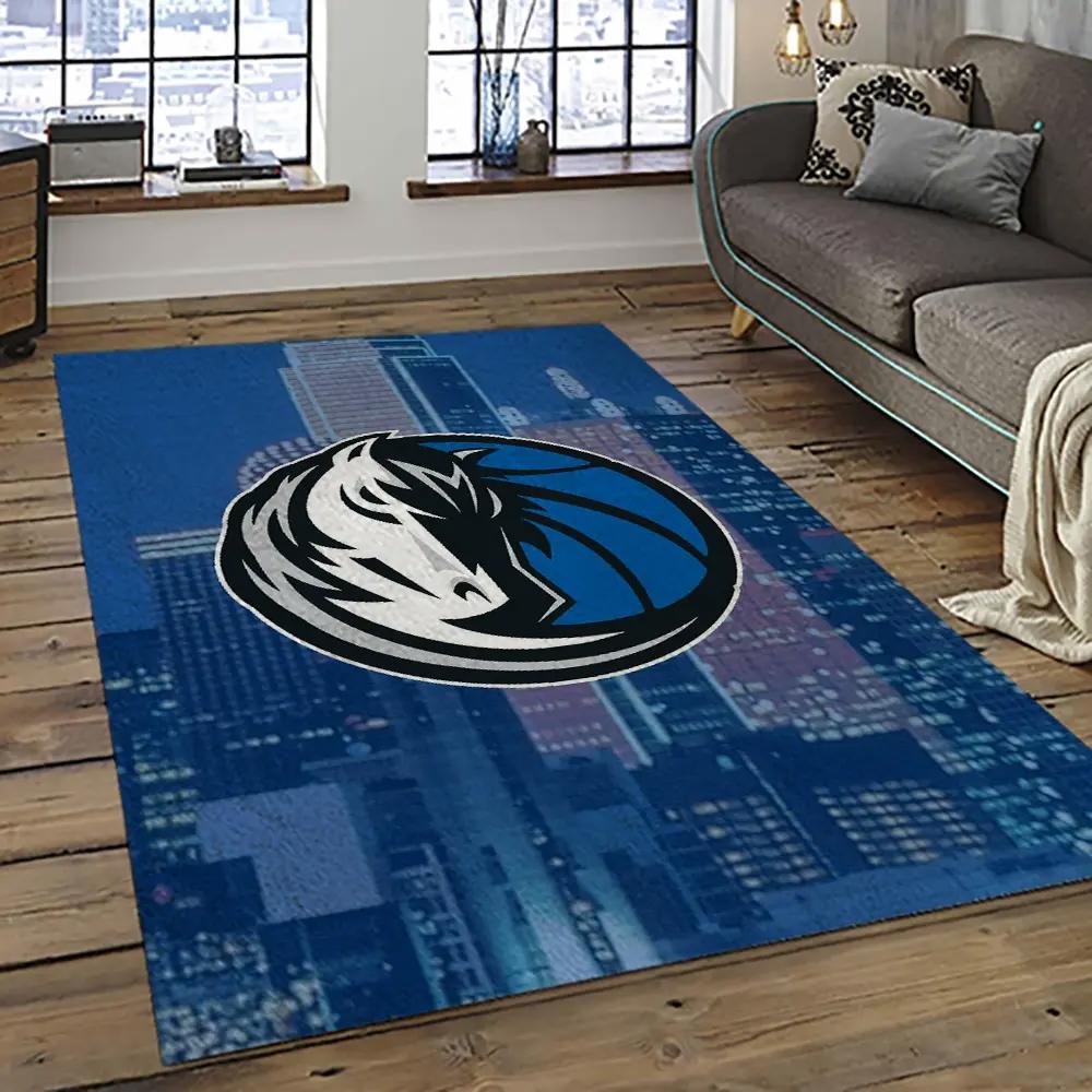 Nba dallas mavericks basketball team logo sport carpet rectangle area rug for living room dmr18 Rectangle Rug