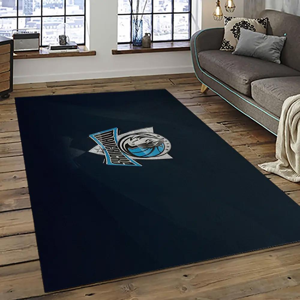Nba dallas mavericks basketball team logo sport carpet rectangle area rug for living room dmr42 Rectangle Rug