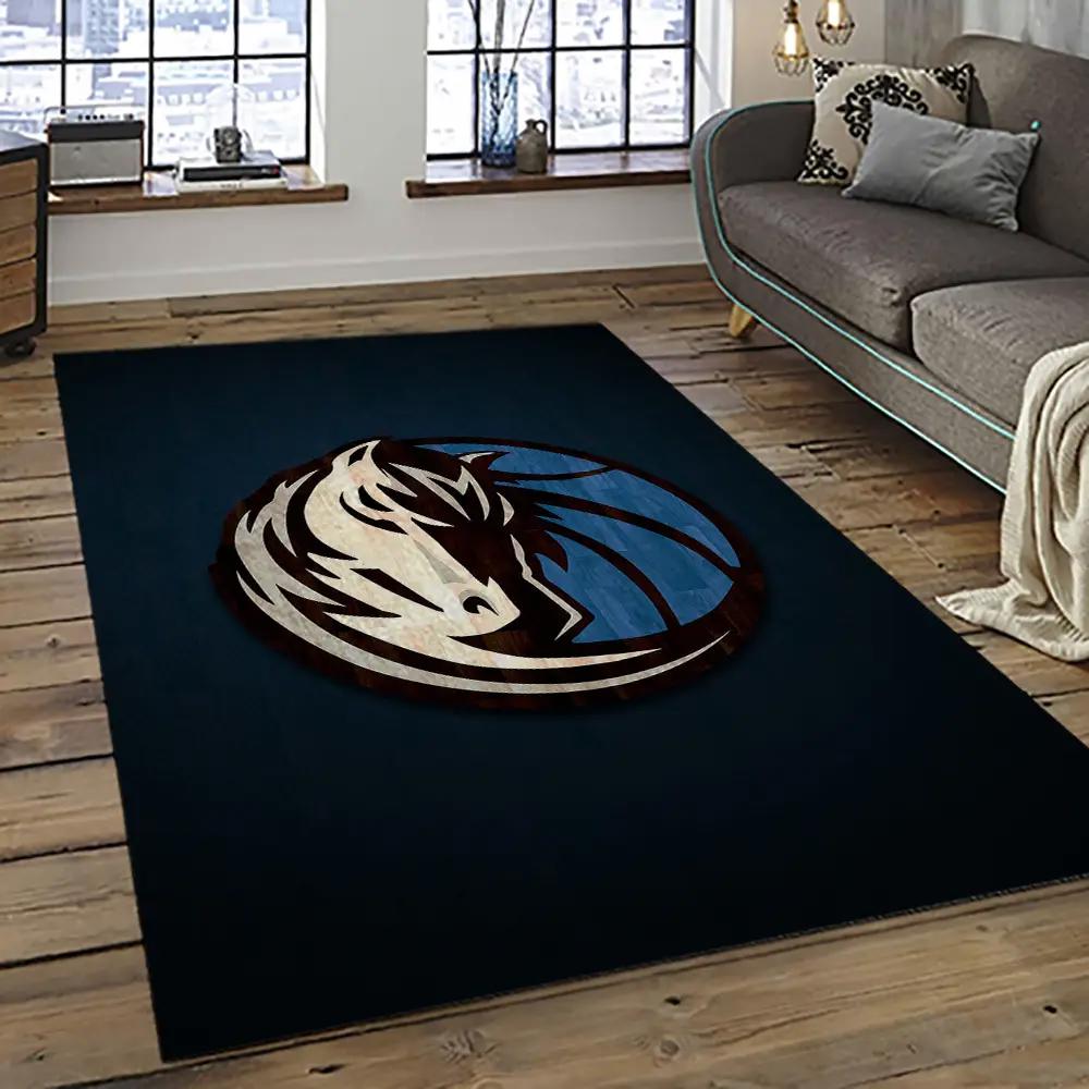 Nba dallas mavericks basketball team logo sport carpet rectangle area rug for living room dmr48 Rectangle Rug