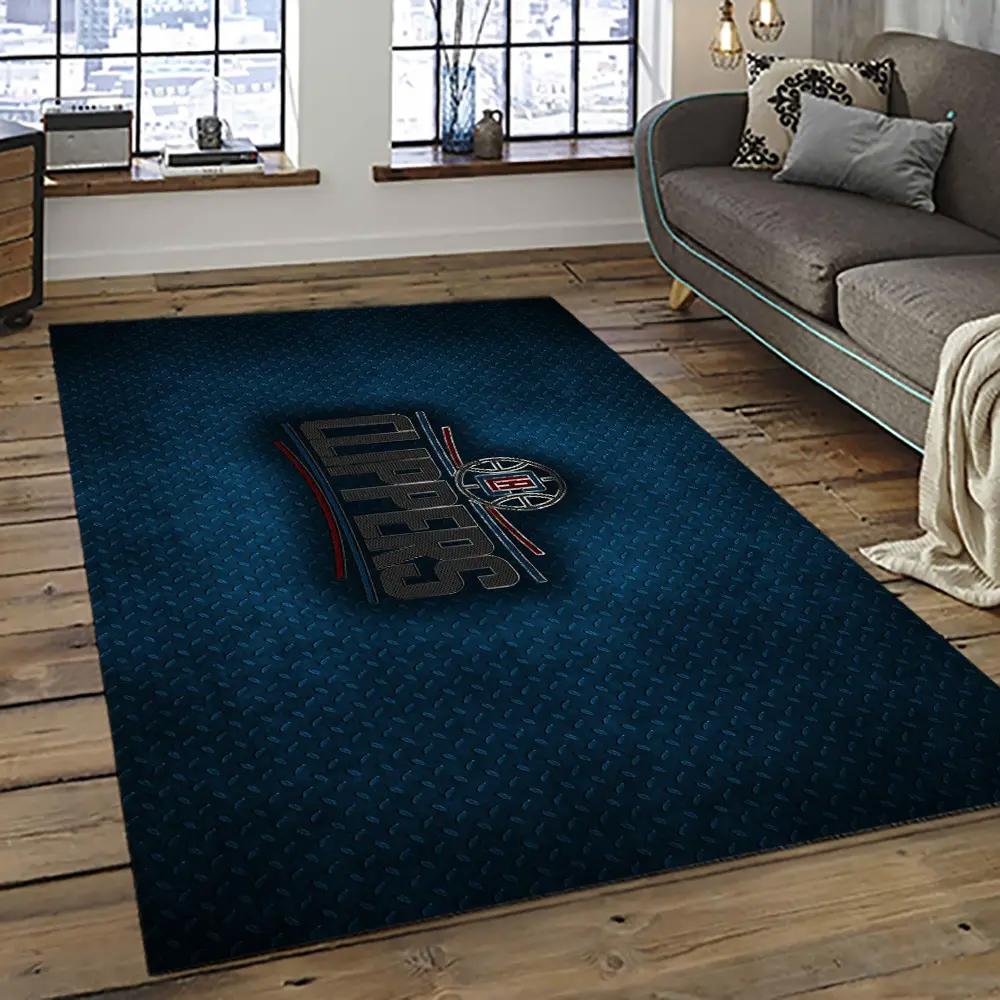 Nba los angeles clippers basketball team logo sport carpet rectangle area rug for living room lac13 Rectangle Rug