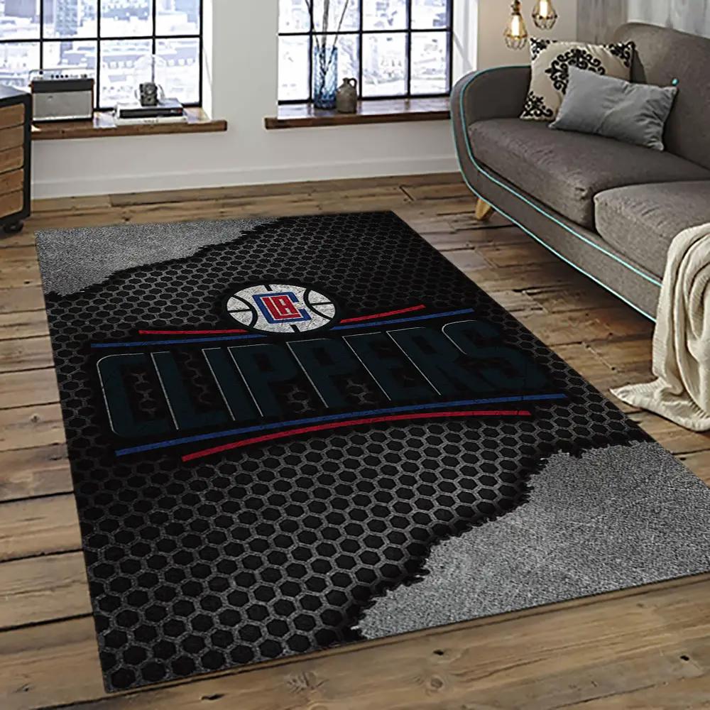Nba los angeles clippers basketball team logo sport carpet rectangle area rug for living room lac7 Rectangle Rug