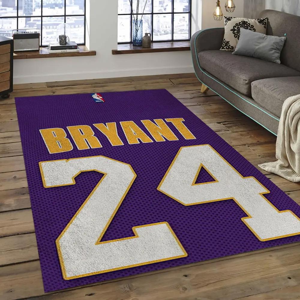 Nba los angeles lakers basketball legend team logo rectangle area lal10 Rectangle Rug