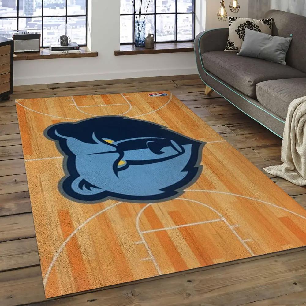 Nba memphis grizzlies basketball legend team logo rectangle area mg26 Rectangle Rug