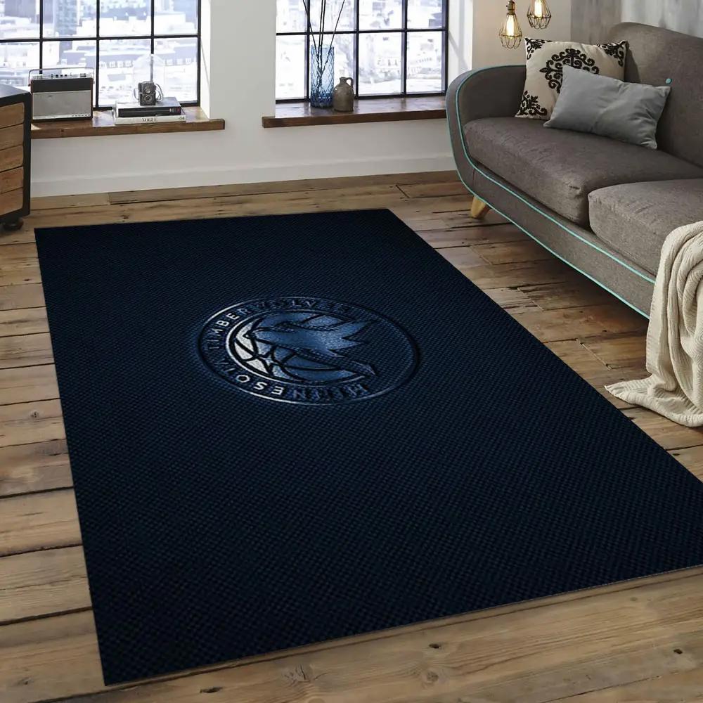 Nba minnesota timberwolves basketball legend team logo rectangle area mt17 Rectangle Rug