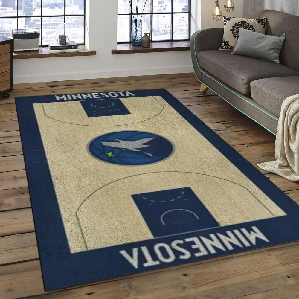 Nba minnesota timberwolves basketball legend team logo rectangle area mt39 Rectangle Rug