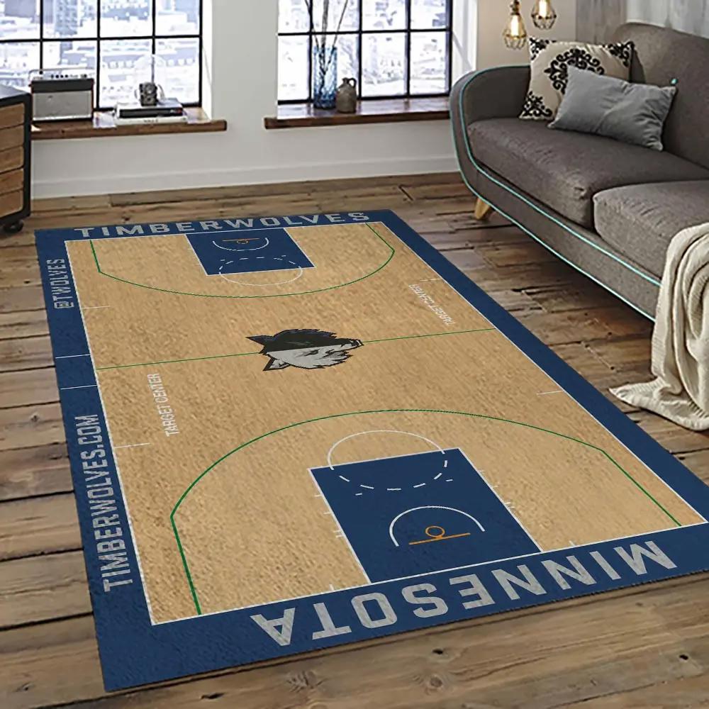 Nba minnesota timberwolves basketball team logo sport carpet area rug home decor best gift for friends mt50 Rectangle Rug