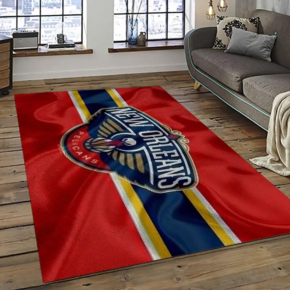 Nba new orleans pelicans basketball team logo sport carpet rectangle area rug for living room nop25 Rectangle Rug