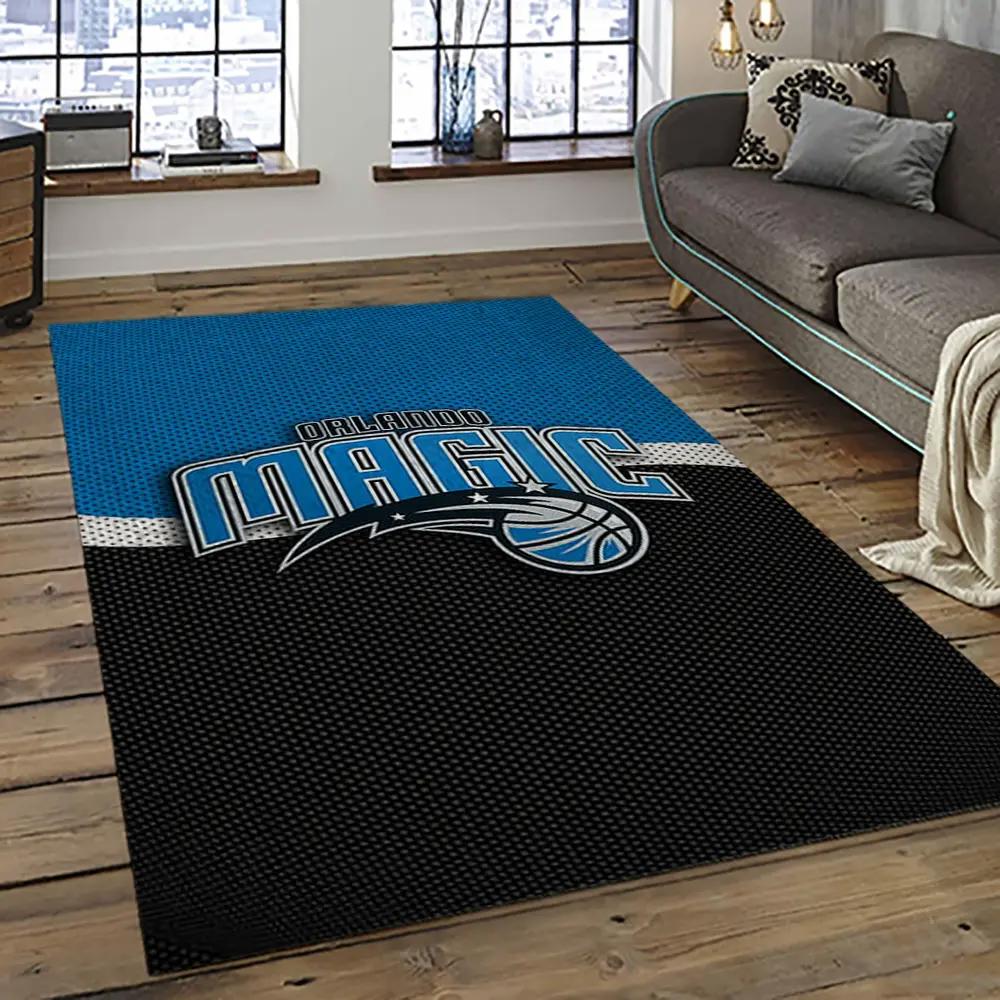 Nba orlando magic basketball team logo sport carpet rectangle area rug for living room olm20 Rectangle Rug