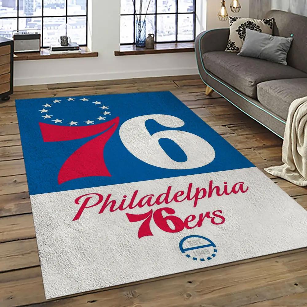 Nba philadelphia 76ers basketball team logo sport carpet area rug home decor best gift for friends p7646 Rectangle Rug