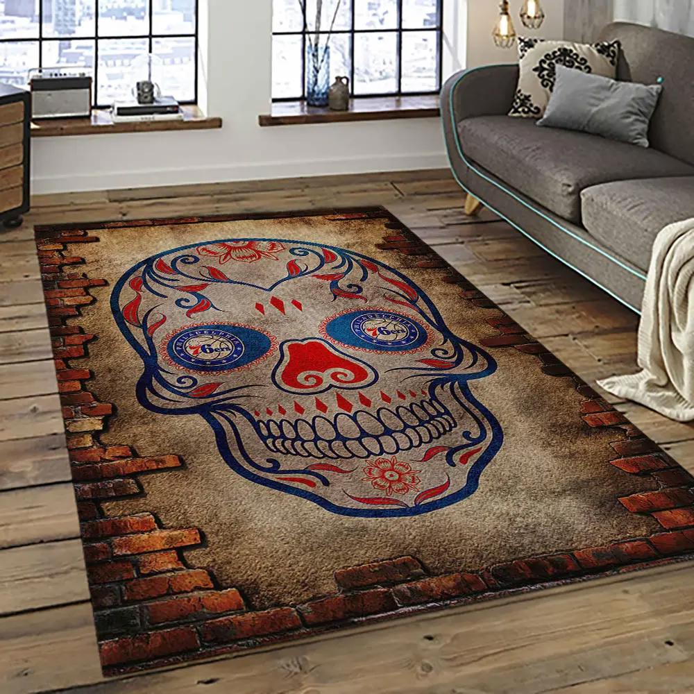 Nba philadelphia 76ers basketball team logo sport carpet area rug home decor best gift for friends p7664 Rectangle Rug