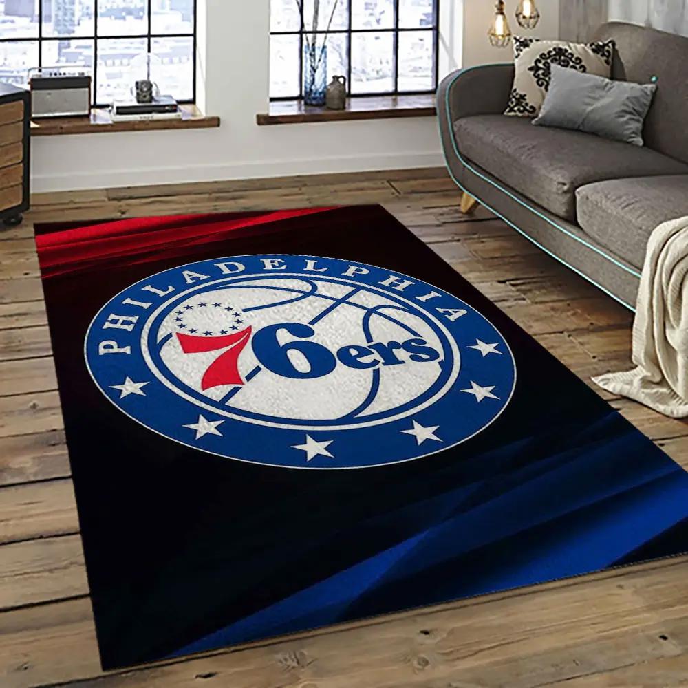 Nba philadelphia 76ers basketball team logo sport carpet area rug home decor best gift for friends p7680 Rectangle Rug