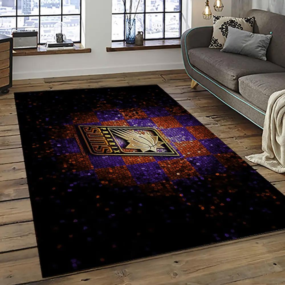 Nba phoenix suns basketball team logo sport carpet rectangle area rug for living room ps39 Rectangle Rug