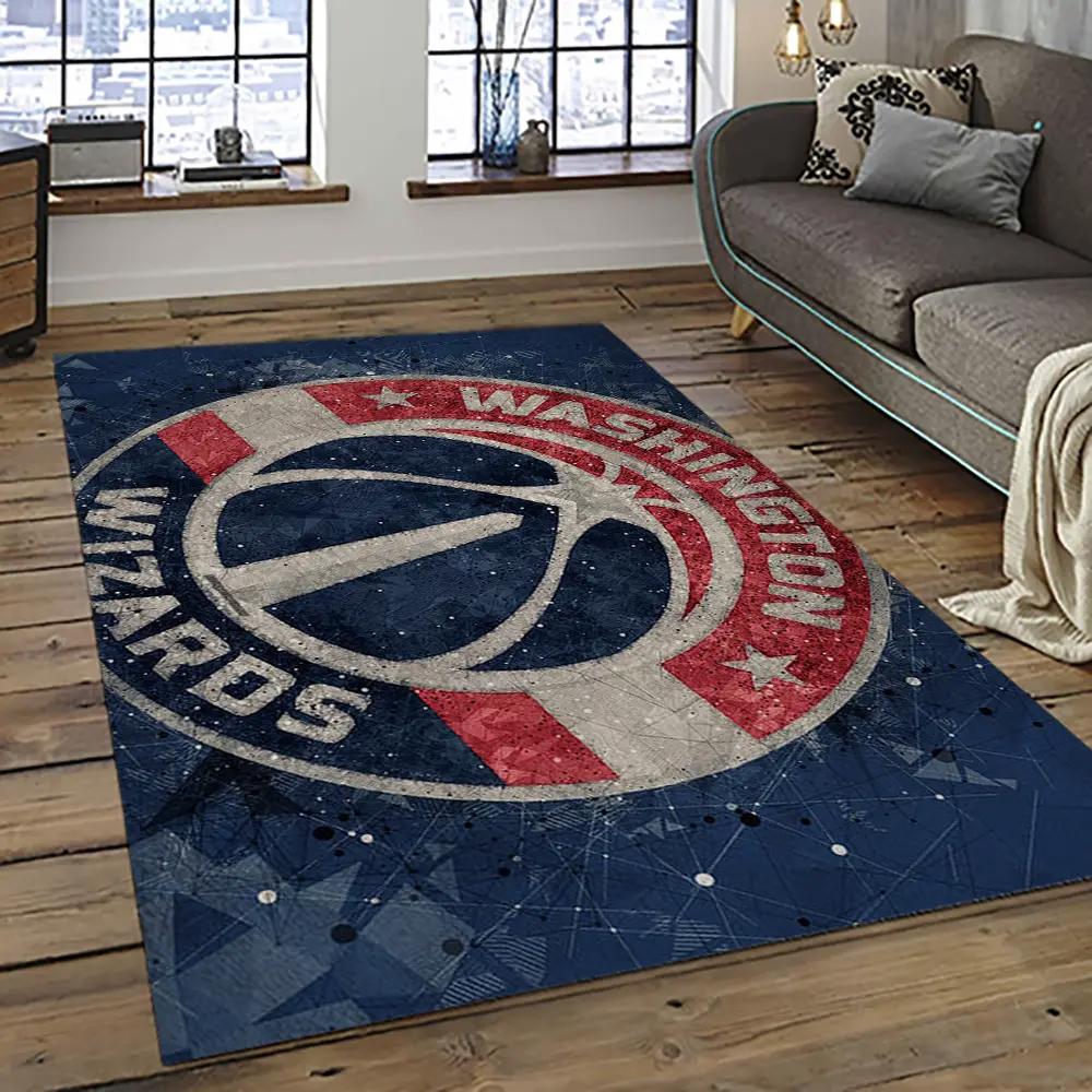 Nba washington wizards basketball team logo sport carpet rectangle area rug for living room wsw20 Rectangle Rug