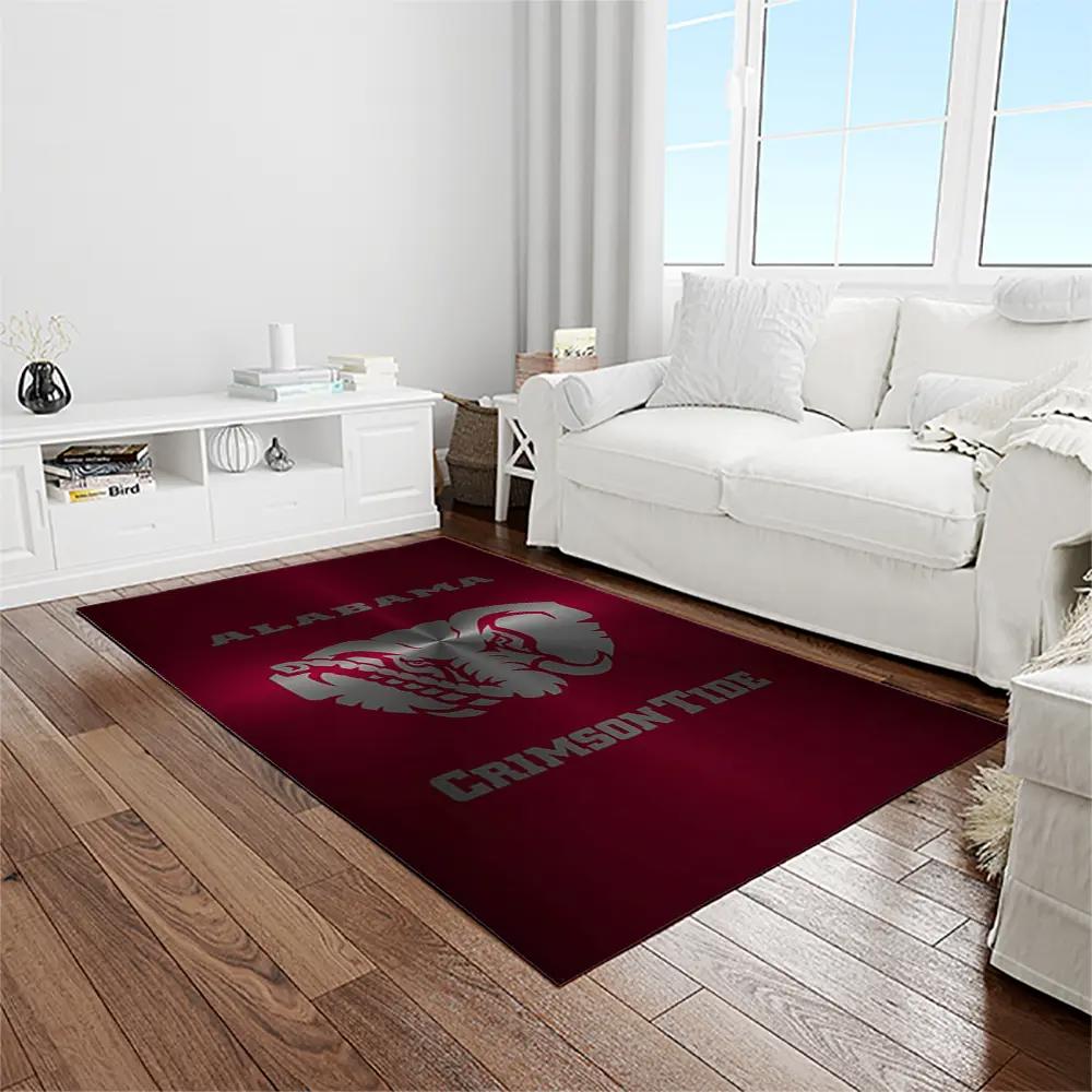 Ncaa alabama crimson tide college sport basketball and foolball team logo rectangle area rug act37 Rectangle Rug