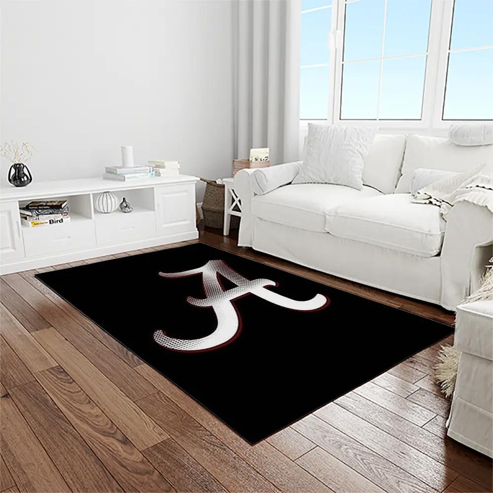 Ncaa alabama crimson tide college sport basketball and foolball team logo rectangle area rug act47 Rectangle Rug
