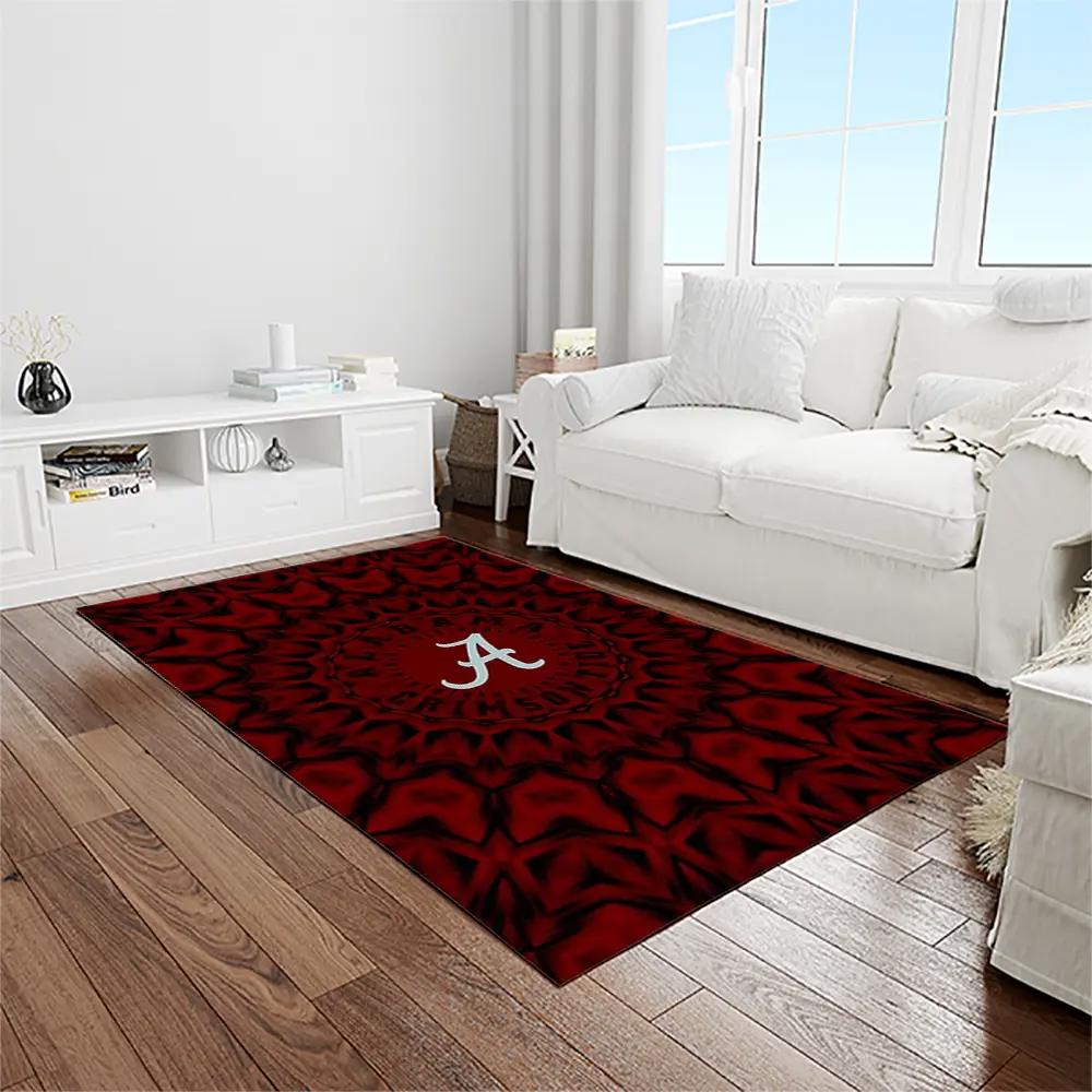 Ncaa alabama crimson tide college sport basketball and foolball team logo rectangle area rug act62 Rectangle Rug