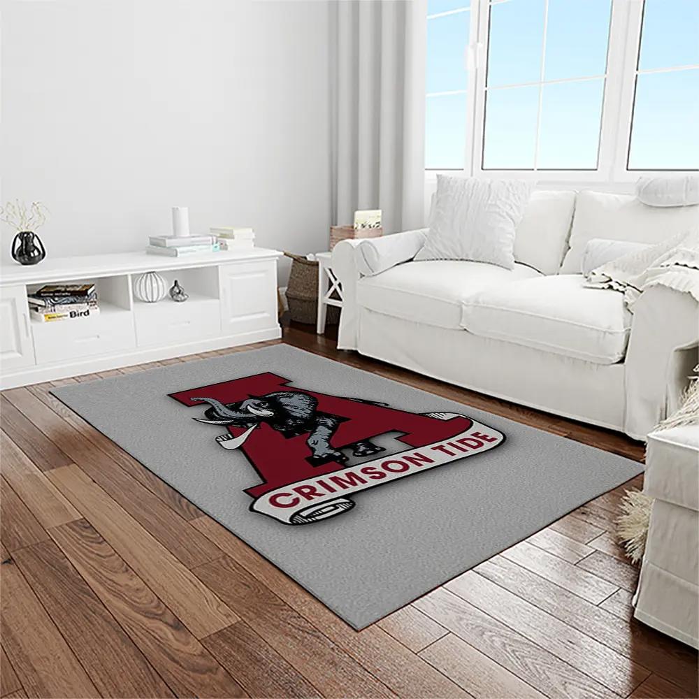 Ncaa alabama crimson tide college sport basketball and foolball team logo rectangle area rug act70 Rectangle Rug