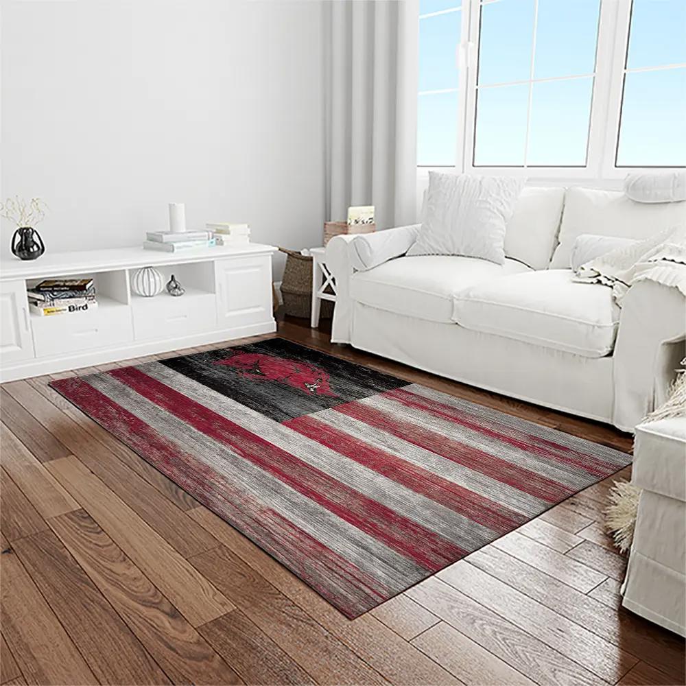 Ncaa arkansas razorbacks college sport basketball and foolball team logo rectangle area rug ar43 Rectangle Rug