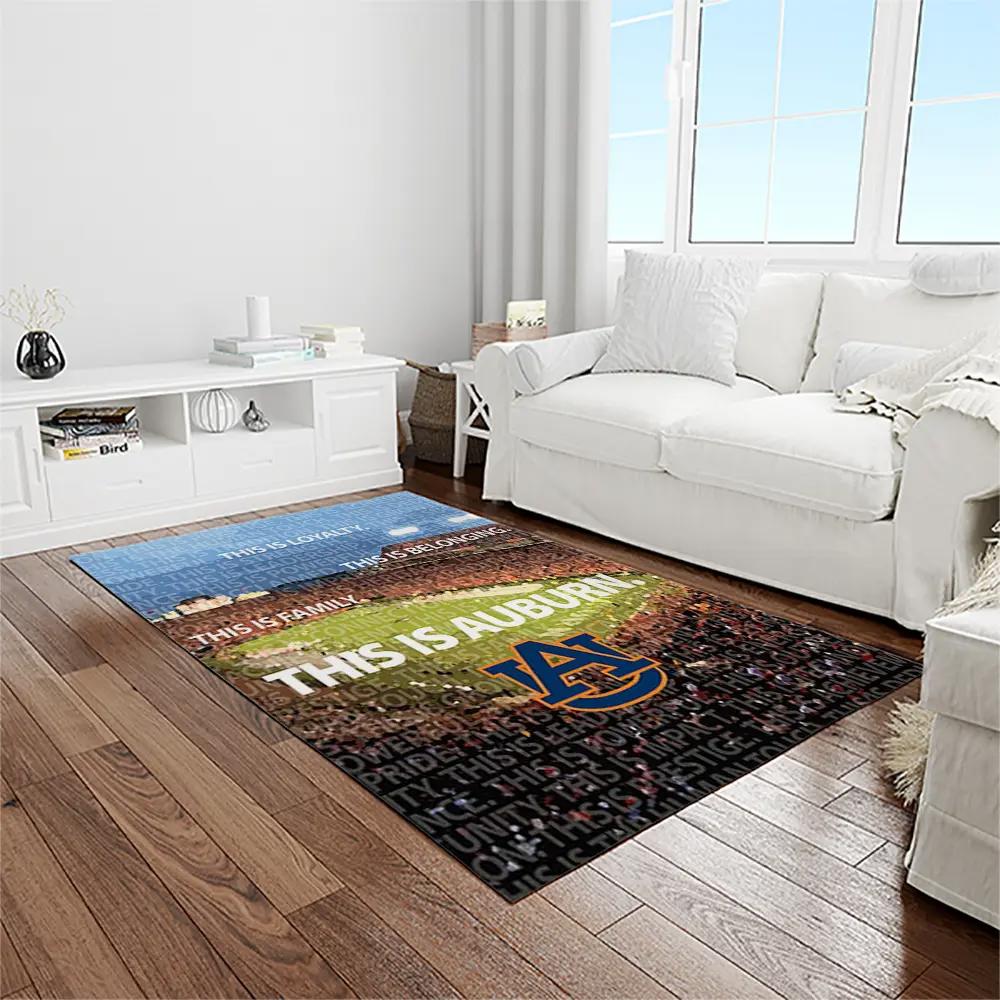 Ncaa auburn tigers college sport basketball and foolball team logo rectangle area rug ats10 Rectangle Rug