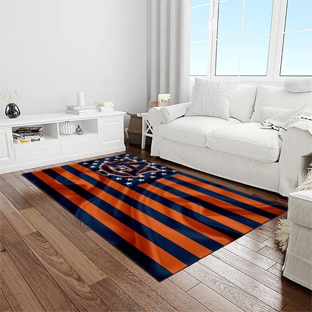 Ncaa auburn tigers college sport basketball and foolball team logo rectangle area rug ats11 Rectangle Rug