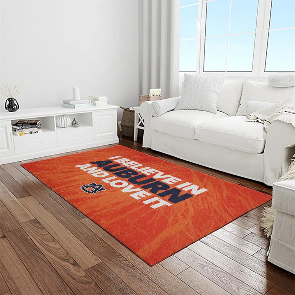 Ncaa auburn tigers college sport basketball and foolball team logo rectangle area rug ats49 Rectangle Rug