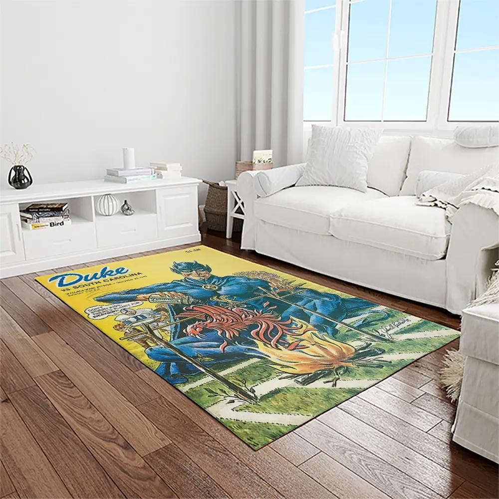 Ncaa duke blue devils college sport basketball and foolball team logo rectangle area rug dbs18 Rectangle Rug