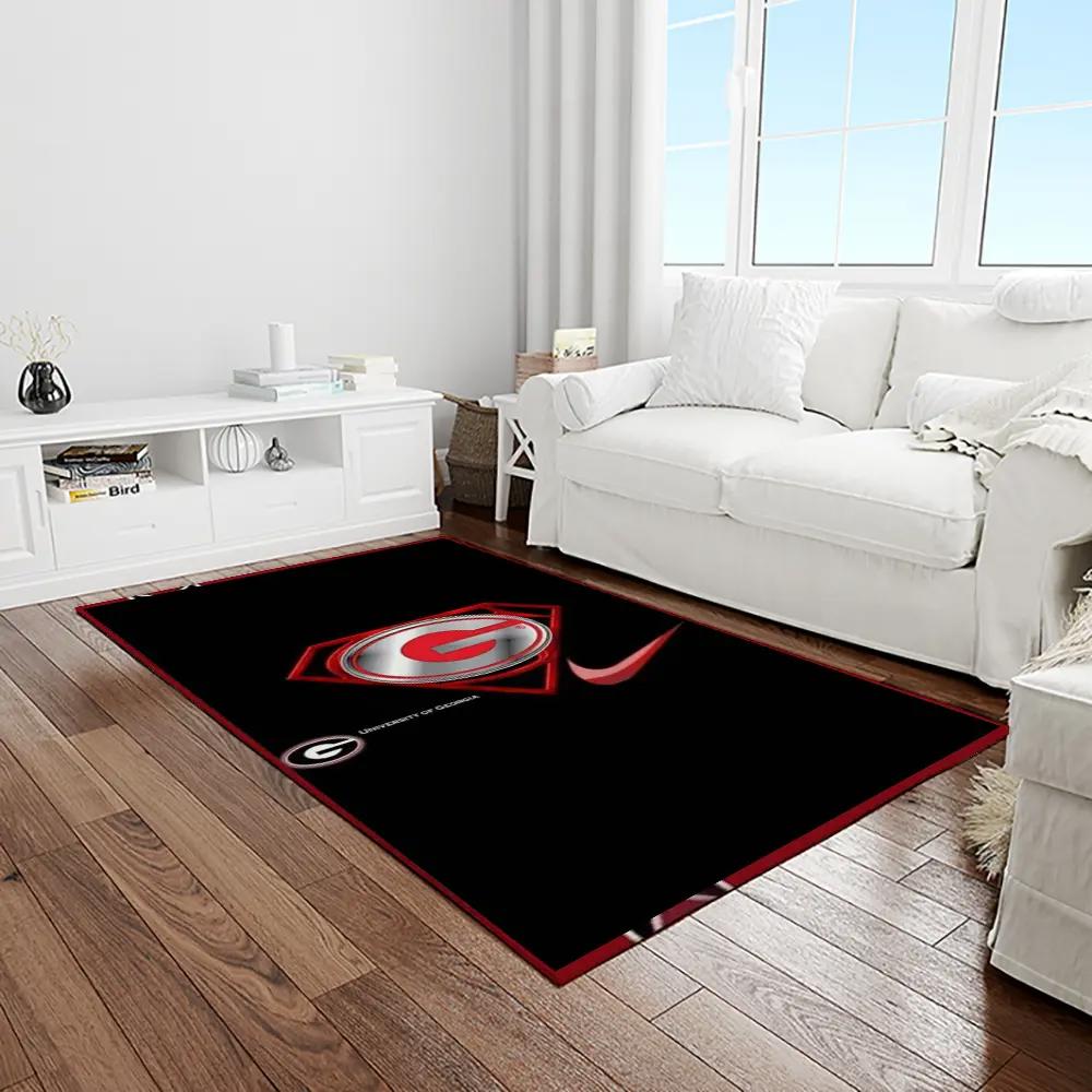 Ncaa georgia bulldogs college sport basketball and foolball team logo rectangle area rug gbs23 Rectangle Rug