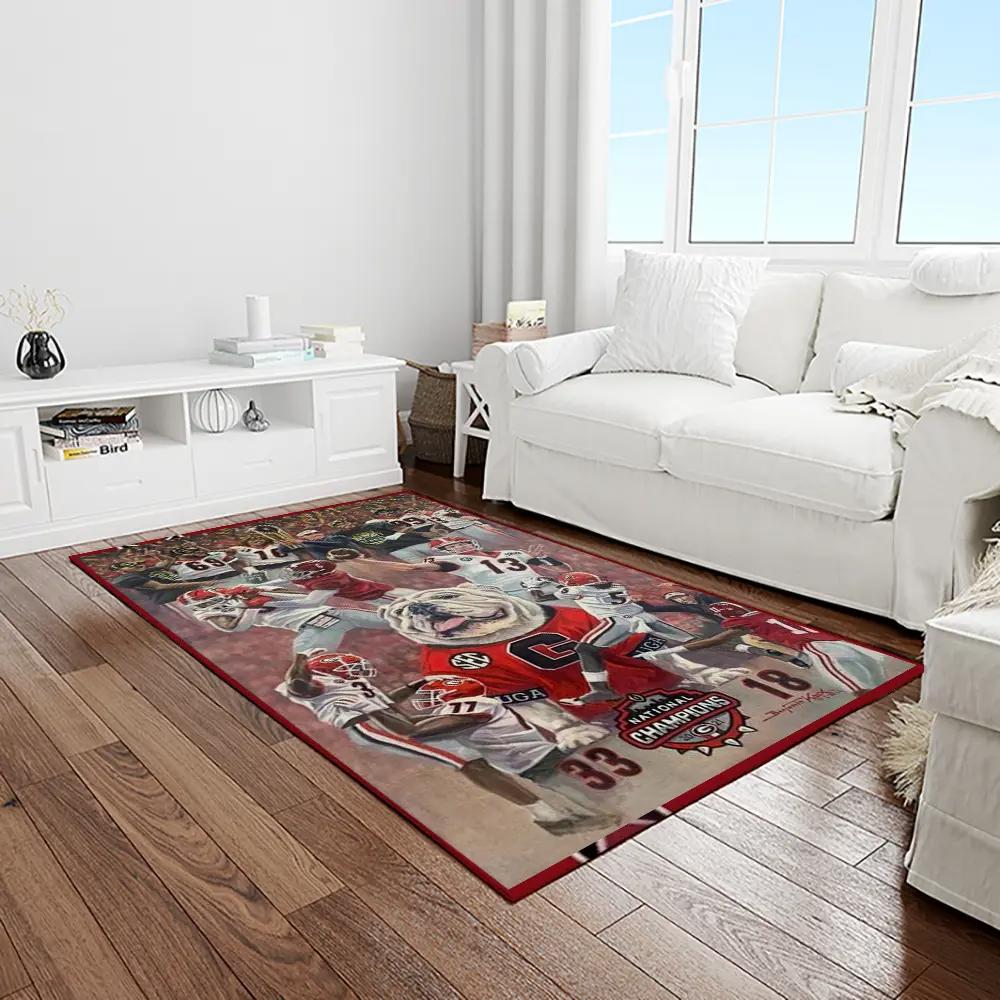 Ncaa georgia bulldogs college sport basketball and foolball team logo rectangle area rug gbs58 Rectangle Rug