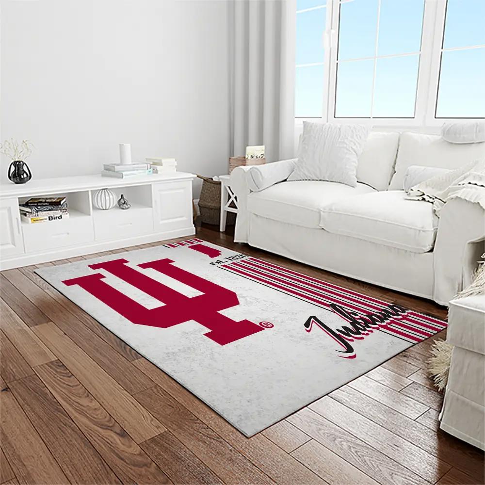 Ncaa indiana hoosiers college sport basketball and foolball team logo rectangle area rug ihs22 Rectangle Rug