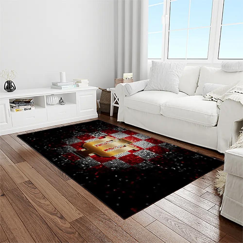 Ncaa indiana hoosiers college sport basketball and foolball team logo rectangle area rug ihs29 Rectangle Rug
