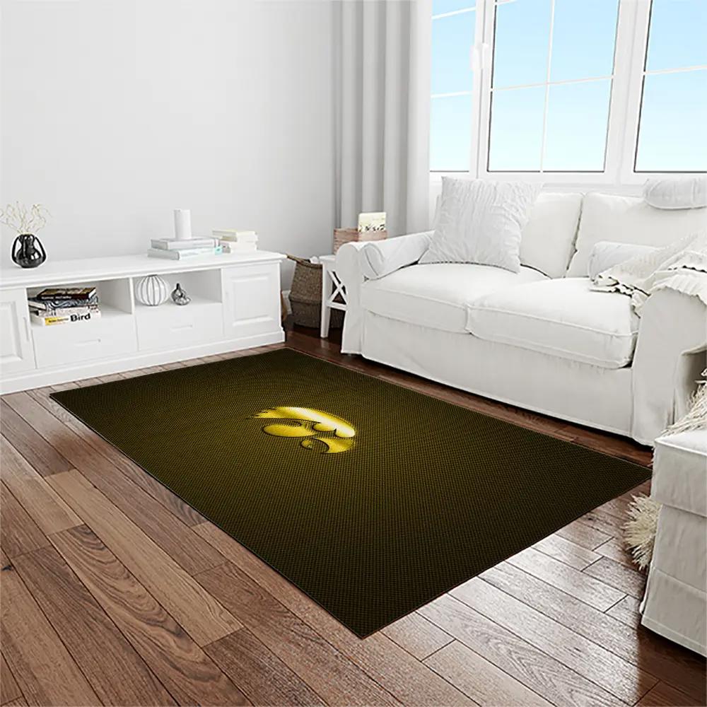 Ncaa iowa hawkeyes college sport basketball and foolball team logo rectangle area rug iwh59 Rectangle Rug