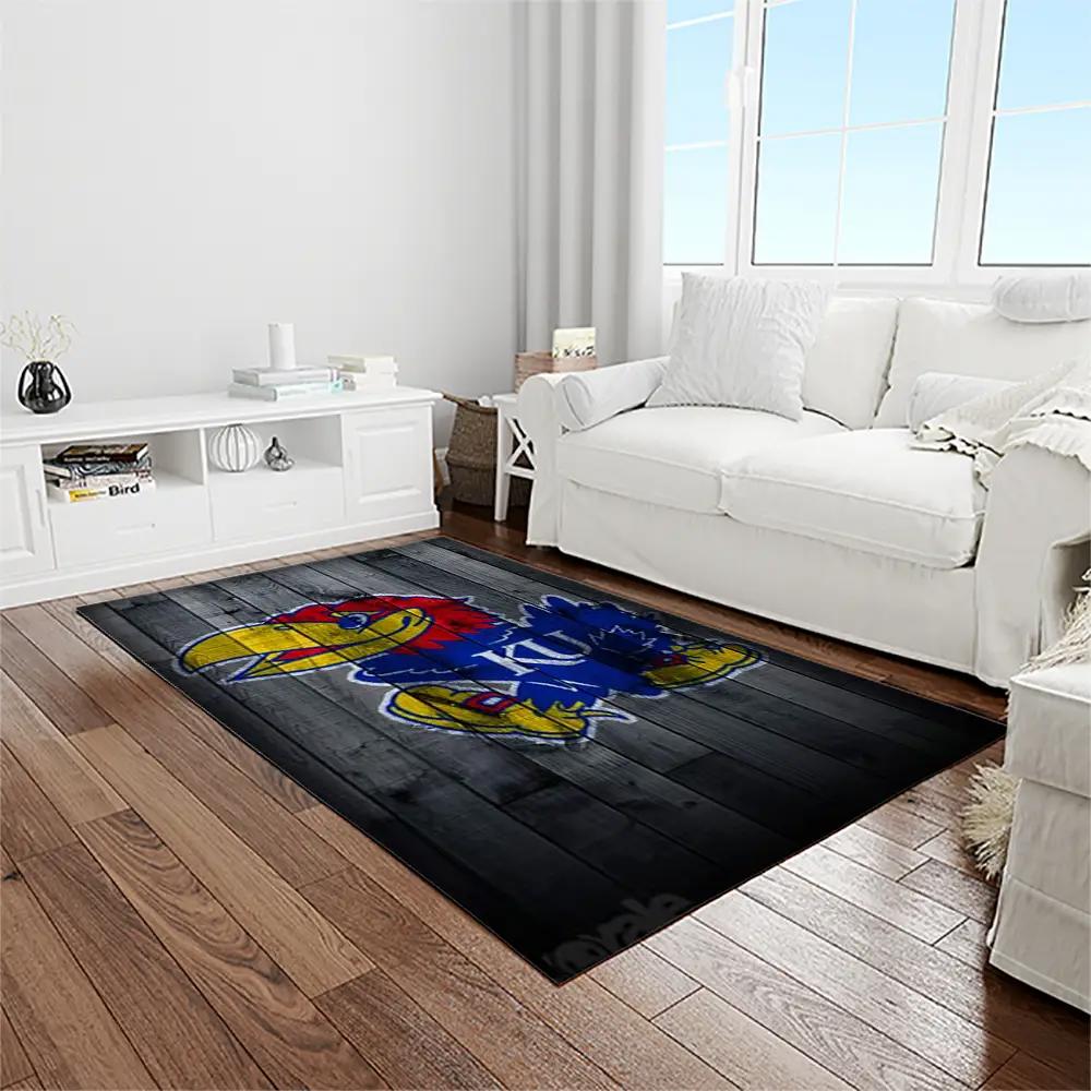 Ncaa kansas jayhawks basketball team logo rectangle area rug kj18 Rectangle Rug