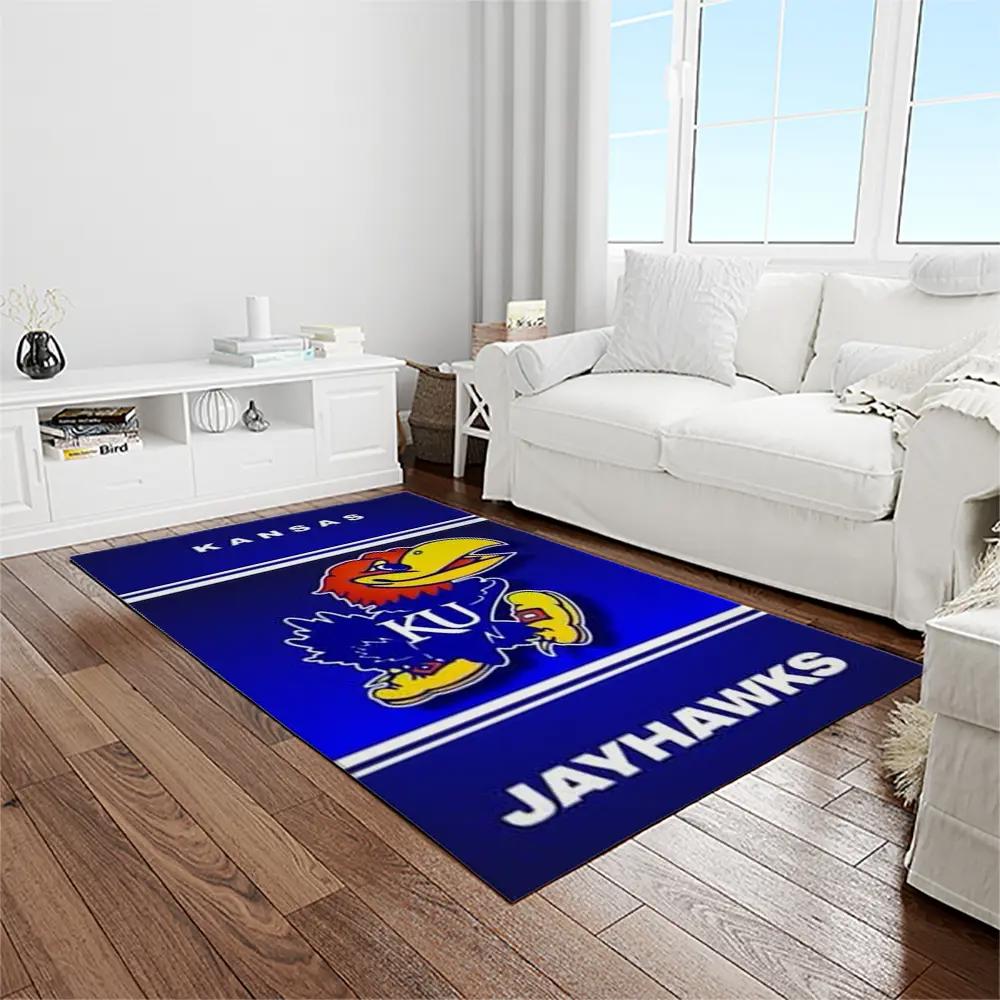 Ncaa kansas jayhawks basketball team logo rectangle area rug kj33 Rectangle Rug