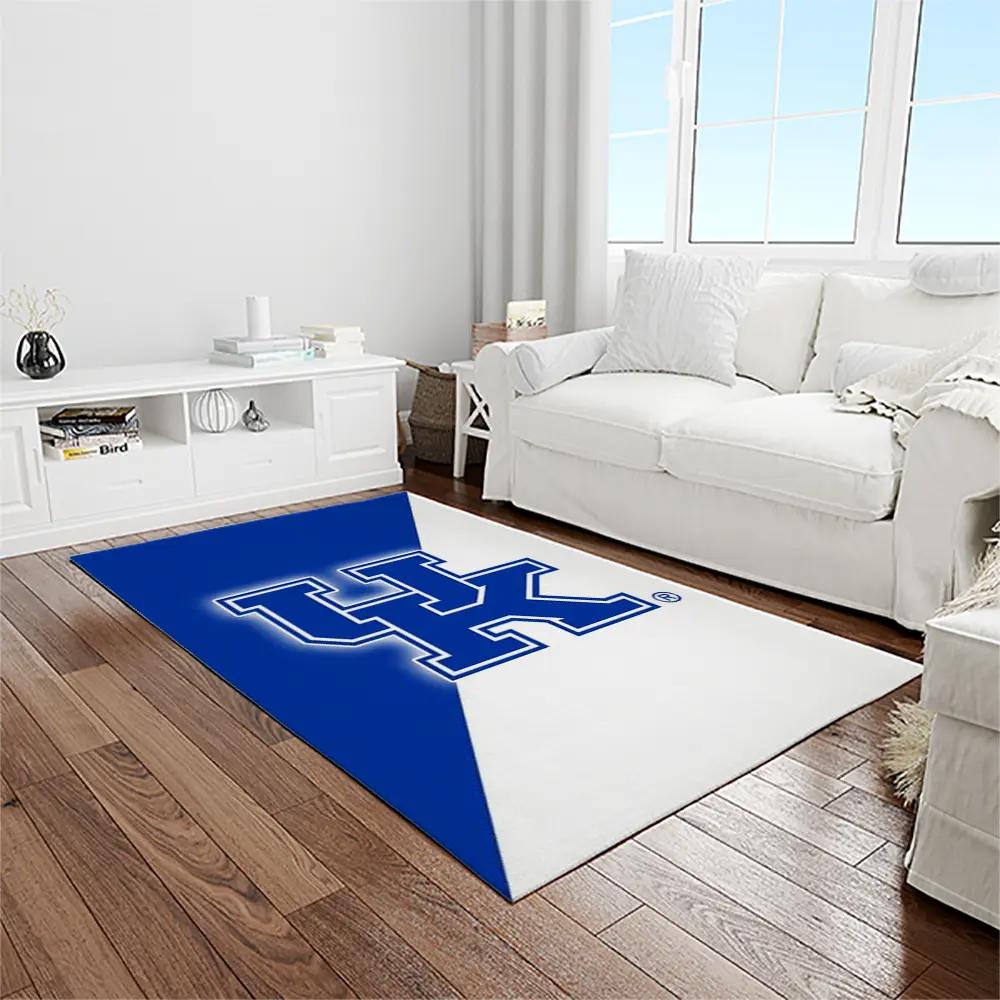 Ncaa kentucky wildcats college sport basketball and foolball team logo rectangle area rug ktw35 Rectangle Rug