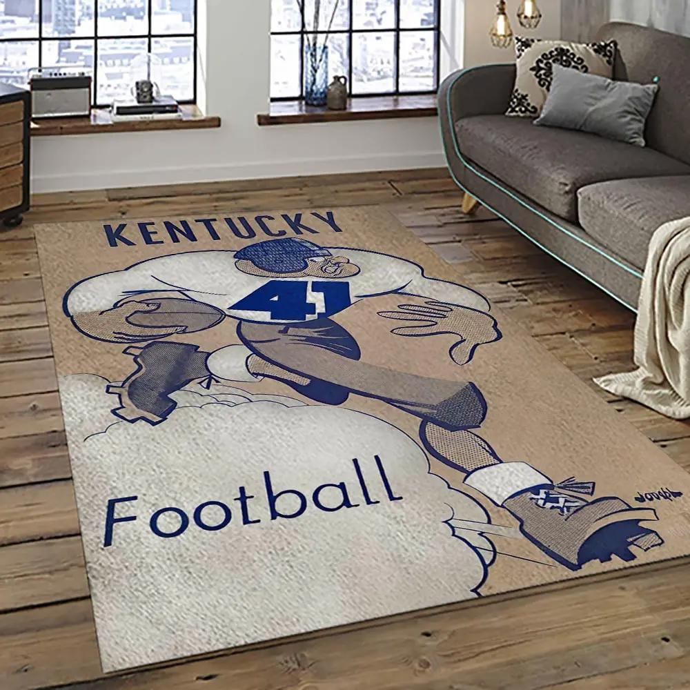 Ncaa kentucky wildcats football team logo sport carpet area rug home decor best gift for friends ktwc29 Rectangle Rug
