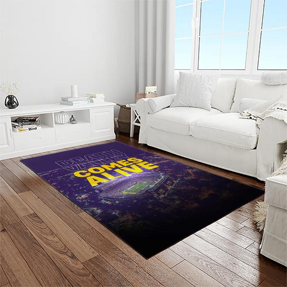 Ncaa louisiana state university college sport basketball and foolball team logo rectangle area rug lsu25 Rectangle Rug