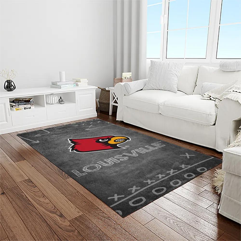 Ncaa louisville cardinals college sport basketball and foolball team logo rectangle area rug lics70 Rectangle Rug