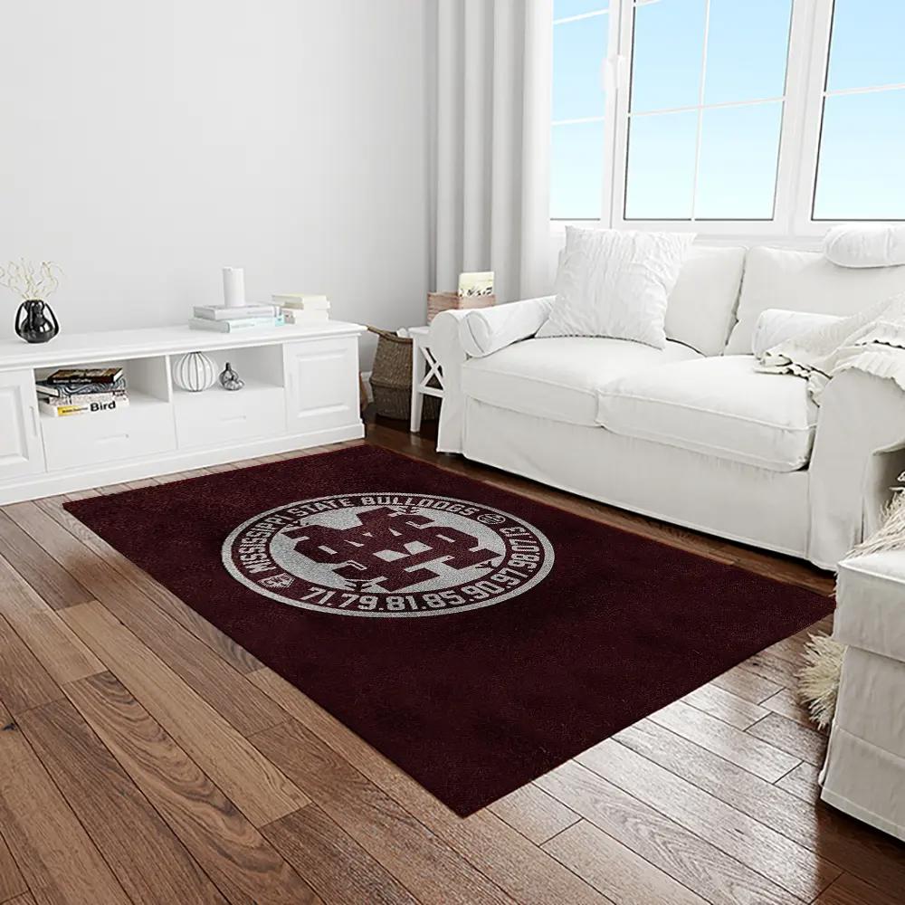 Ncaa mississippi state bulldogs college sport basketball and foolball team logo rectangle area rug msb12 Rectangle Rug