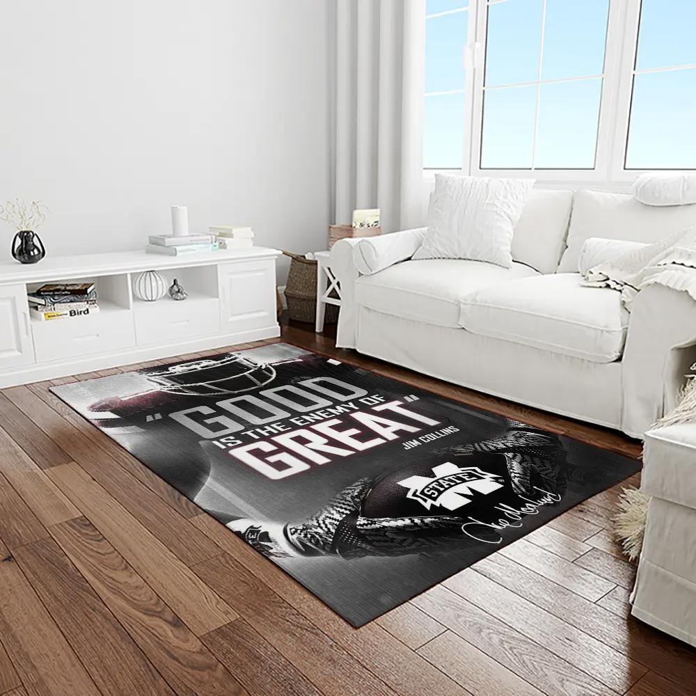Ncaa mississippi state bulldogs college sport basketball and foolball team logo rectangle area rug msb49 Rectangle Rug