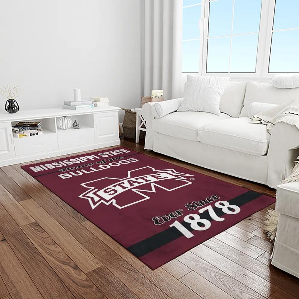 Ncaa mississippi state bulldogs college sport basketball and foolball team logo rectangle area rug msb52 Rectangle Rug