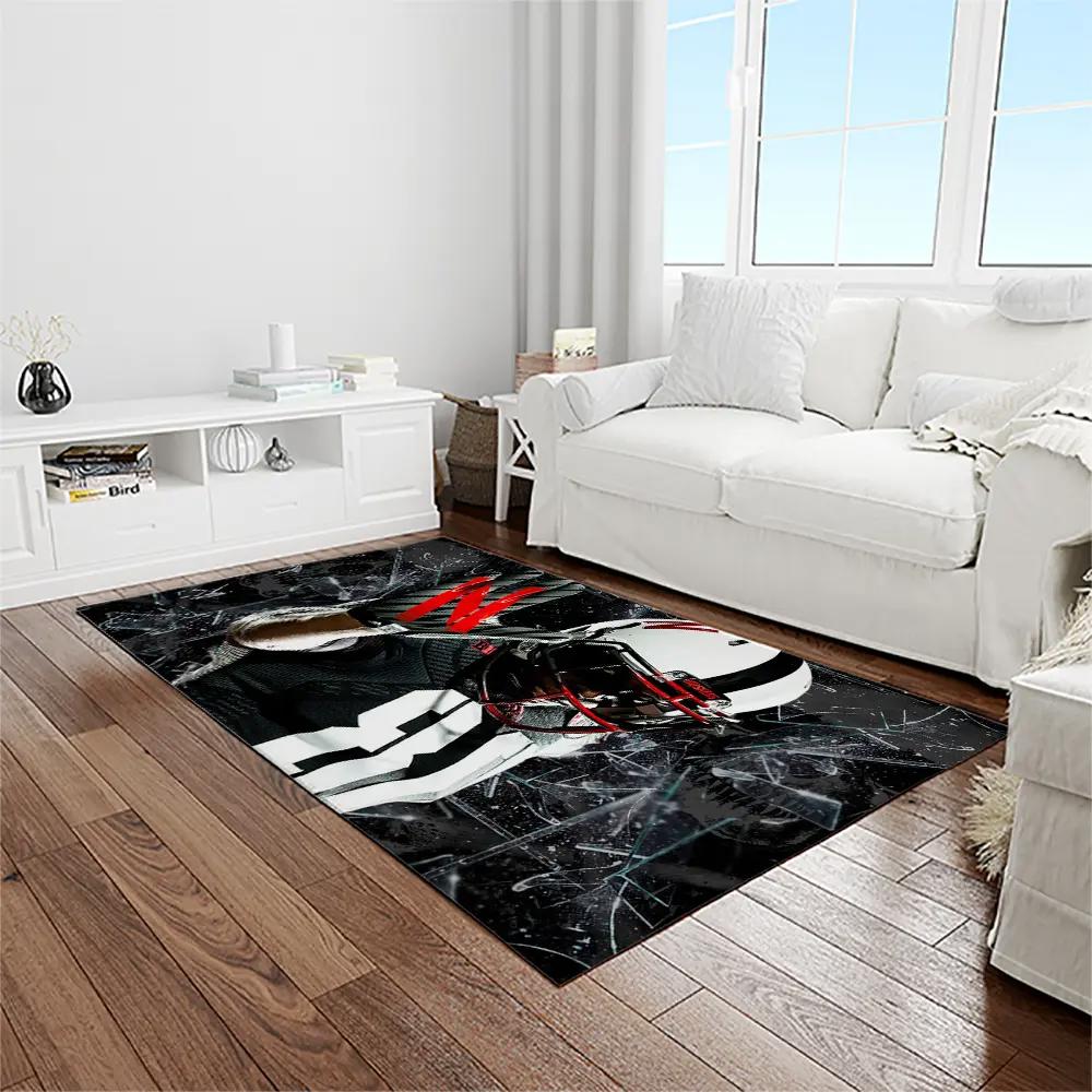 Ncaa nebraska cornhuskers college sport basketball and foolball team logo rectangle area rug ncs17 Rectangle Rug